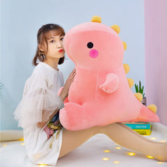 DUANMUL green 19in dinosaur plush, soft cushion for reading or play.