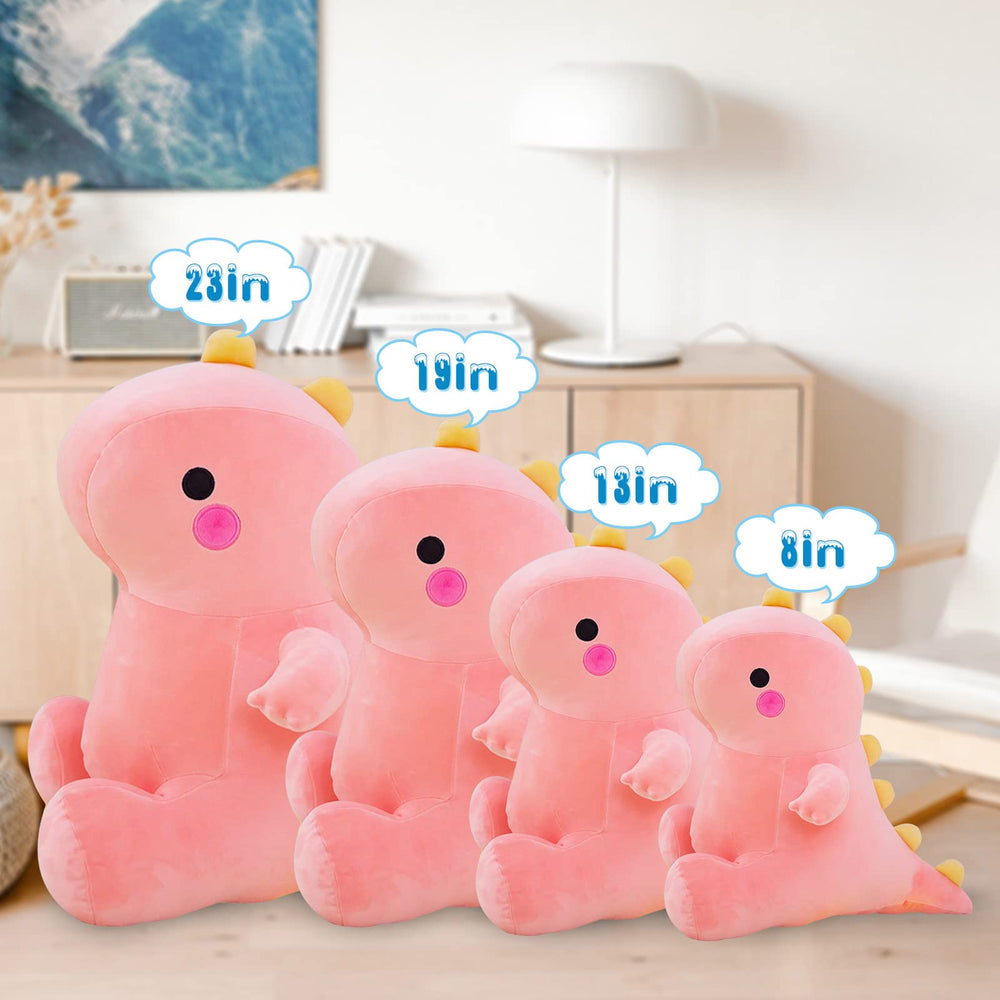 DUANMUL pink 23in dinosaur plush, snuggle pillow for cozy evenings.