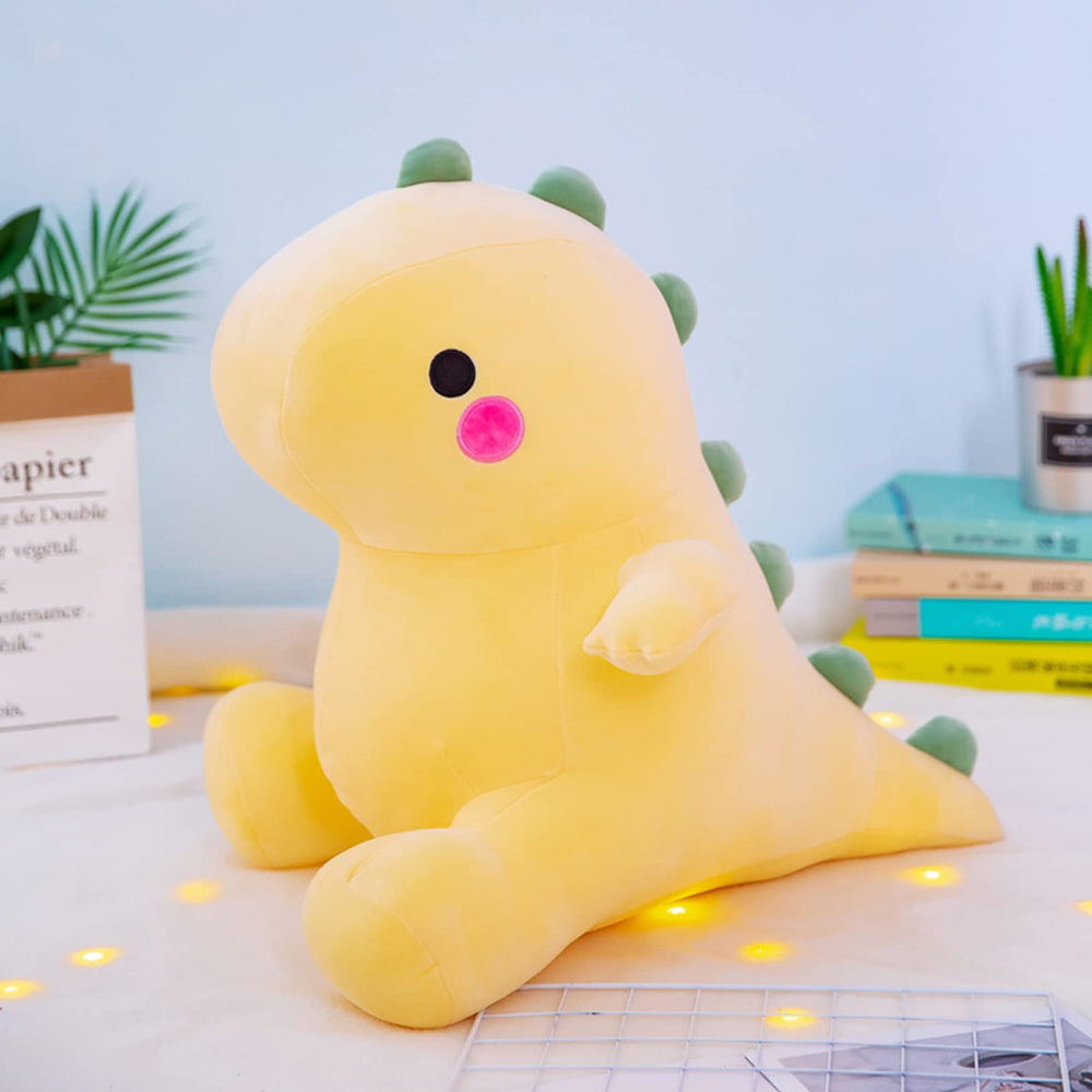 DUANMUL plush dinosaur yellow 8in in a hugging pose invites comforting playtime