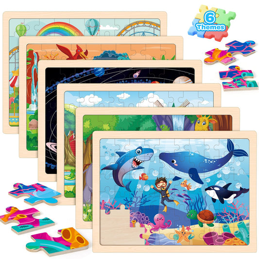 Duchong wooden puzzle with playground scene to boost spatial awareness during play