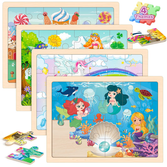 Duchong unicorn wooden puzzle 24-piece for better hand-eye coordination and imaginative play