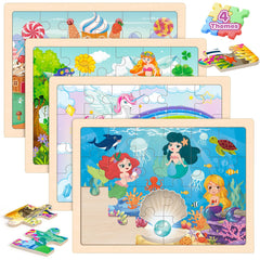 Duchong unicorn wooden puzzle 24-piece for better hand-eye coordination and imaginative play