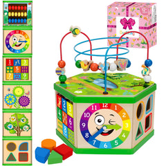 duchong wooden activity cube bird slider invites exploration and fine motor engagement.