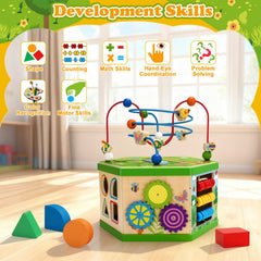 Duchong shape sorter promotes shape recognition and hand-eye coordination.