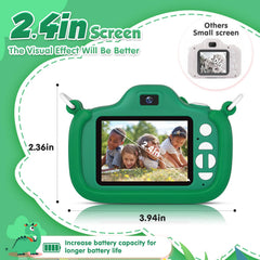 Duckart kids camera back view with simple controls for easy learning.