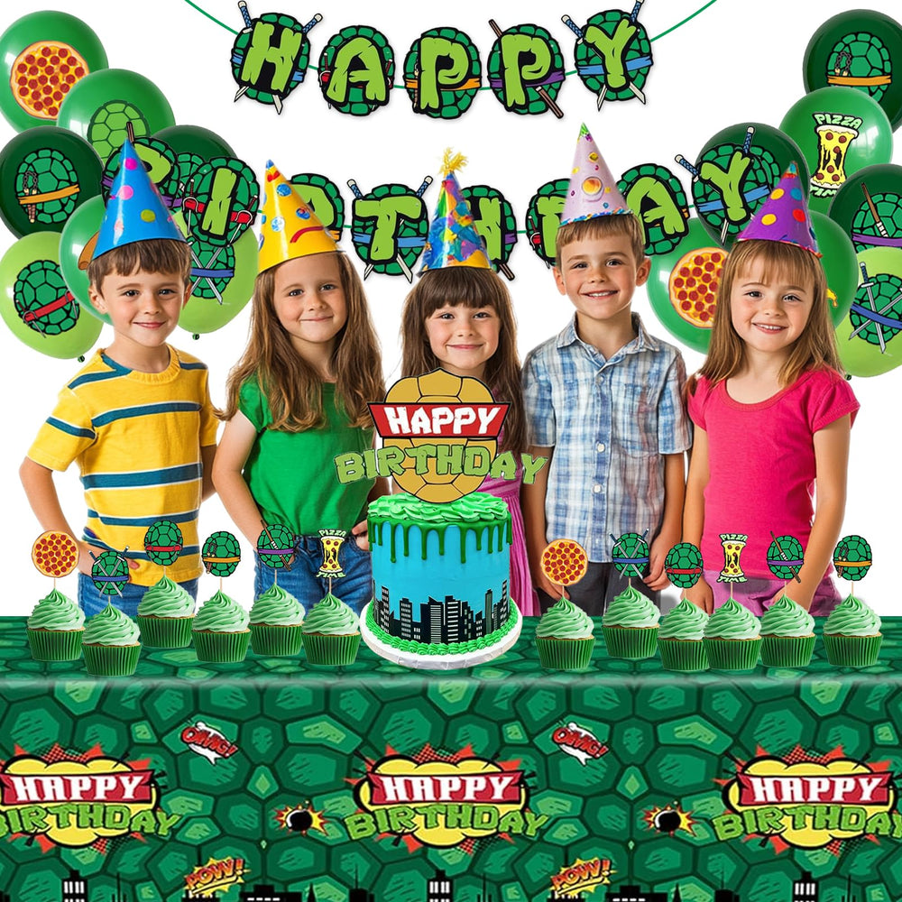 DUCTIAIARY happy birthday banner ties the turtle theme together