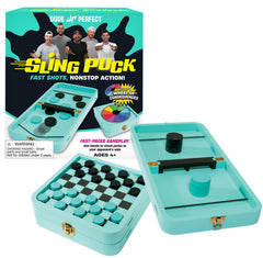 Dude Perfect Sling Puck board top view for easy family game nights