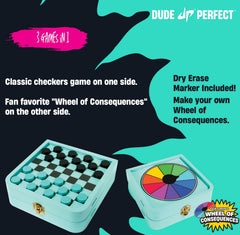 Dude Perfect board with checkers side ready for strategic moves