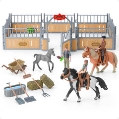 DuDuMo horse stable playset with a 17 inch fenced stable for imaginative adventures