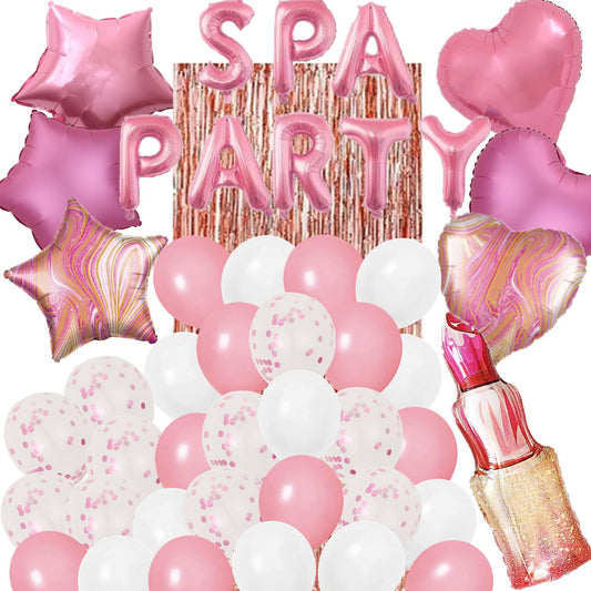 DUFACAI spa party banner balloons create a festive backdrop for photos