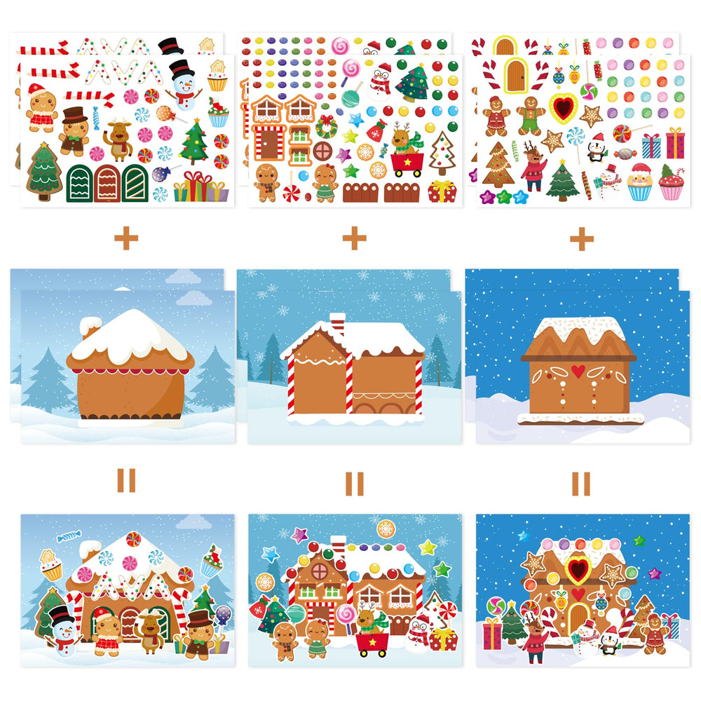 DUJAA gingerbread house stickers with candy details showcase sparkling accents for holiday projects