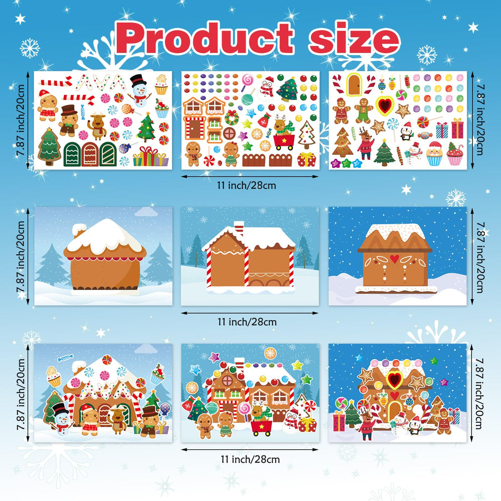 DUJAA gingerbread house stickers gift-pack option for party favors and stocking stuffers