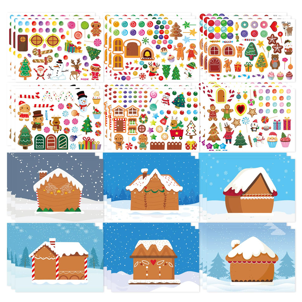 DUJAA gingerbread house stickers kit front view for festive crafts