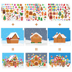 DUJAA gingerbread house stickers sheets on display highlighting colorful details for kids