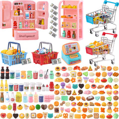 DULEFUN mini shopping cart metal: durable pretend play accessory for kids