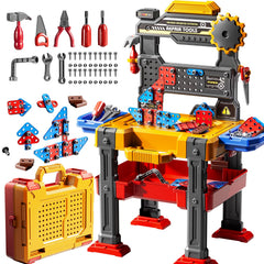 DULONIME 2in1 workbench tools toy set for kids promotes imaginative construction play