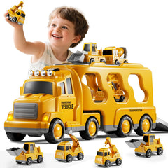 DULONIME construction truck in-action during imaginative construction playtime.