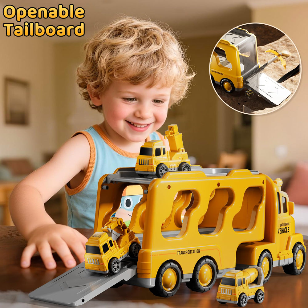 DULONIME construction truck main unit in bright yellow for durable play.
