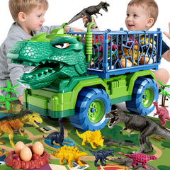 DULONIME dinosaur cars trucks toys set invites imaginative play for kids aged 3-5