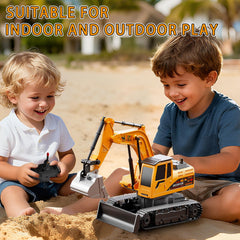 DULONIME excavator 360-degree rotation offers full control during pretend building.