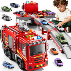 DULONIME fire trucks folded track for compact storage and on-the-go play.