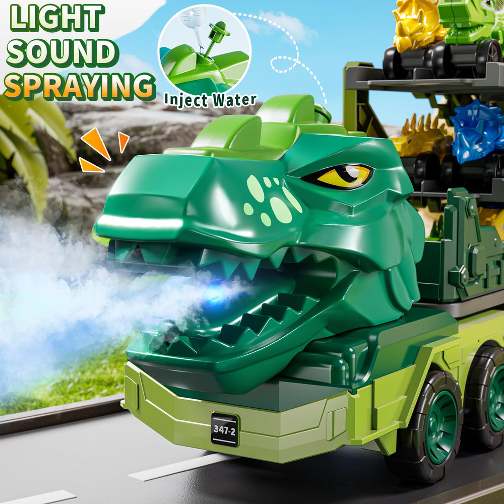 DULONIME nine-dinosaur-cars stored inside to keep play organized.