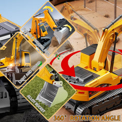 DULONIME rc excavator tracks in motion for smooth, imaginative construction.