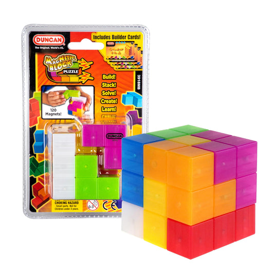 Duncan Magnetic Block Puzzle Red close-up of bundles locking for spatial exploration