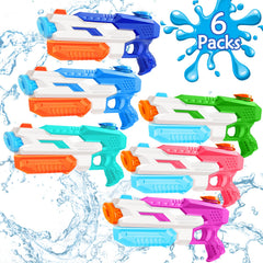 DUNEMEI six-pack 600cc water guns for group play, great for sunny pool parties.