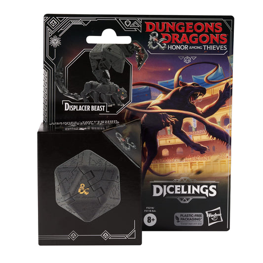 Dungeons & Dragons Dicelings Displacer Beast transforming die for display and collection.