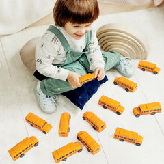 DUNRIOG classroom or party favor bus toy set in yellow.
