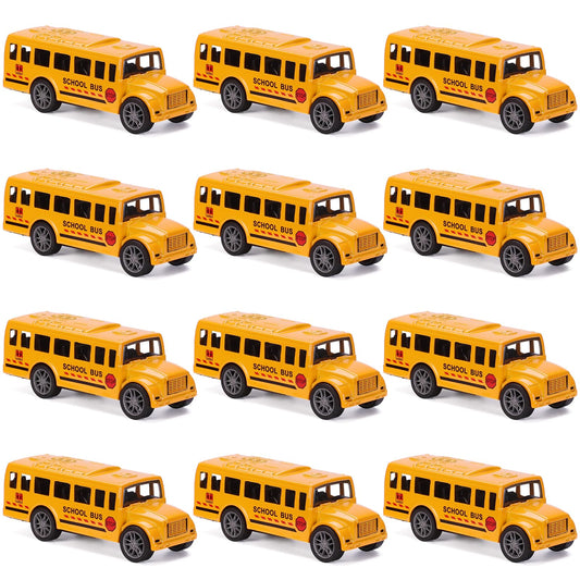 DUNRIOG diecast pull-back yellow school bus toy with realistic action.