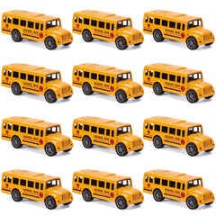 DUNRIOG diecast pull-back yellow school bus toy with realistic action.