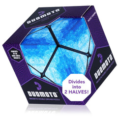 Duomoto magnetic cube Moto split reveals endless shapes for creative play.