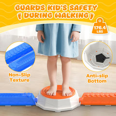 DUONIZAY rainbow stepping stones green support safe, non-slip stepping for active kids