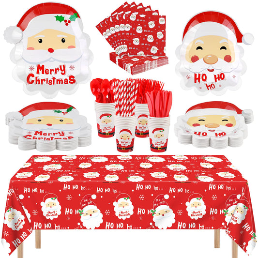 Durony Santa tablecloth protects surfaces and adds festive Christmas ambience.