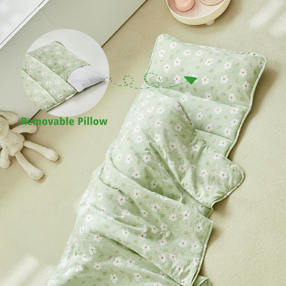 DuShow nap mat is machine washable for easy care.