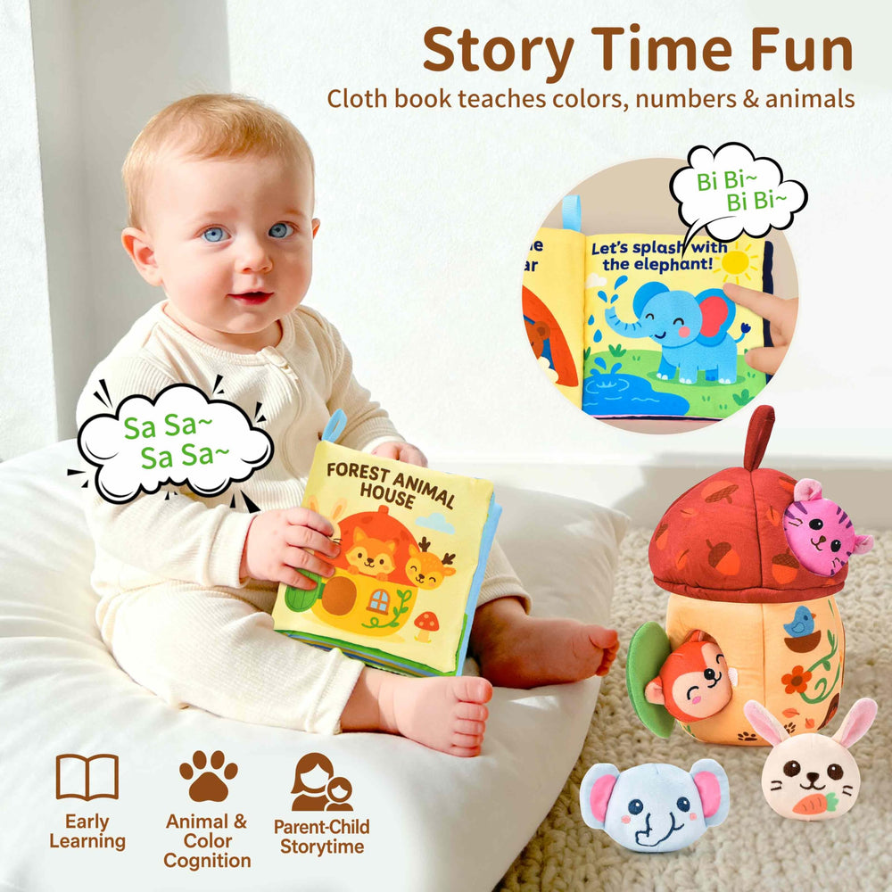 Duwagtry cloth book with textured pages for early reading