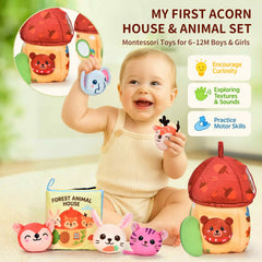 Duwagtry plush animals in soft textures for tactile play
