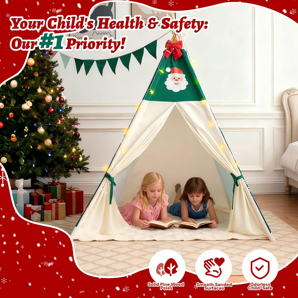Duwenem Teepee Tent Desert Print emphasizes kid-friendly space for quiet reading