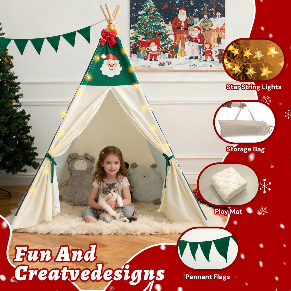 Duwenem Thickened Wood Poles Tepee ensures durable, stable setup