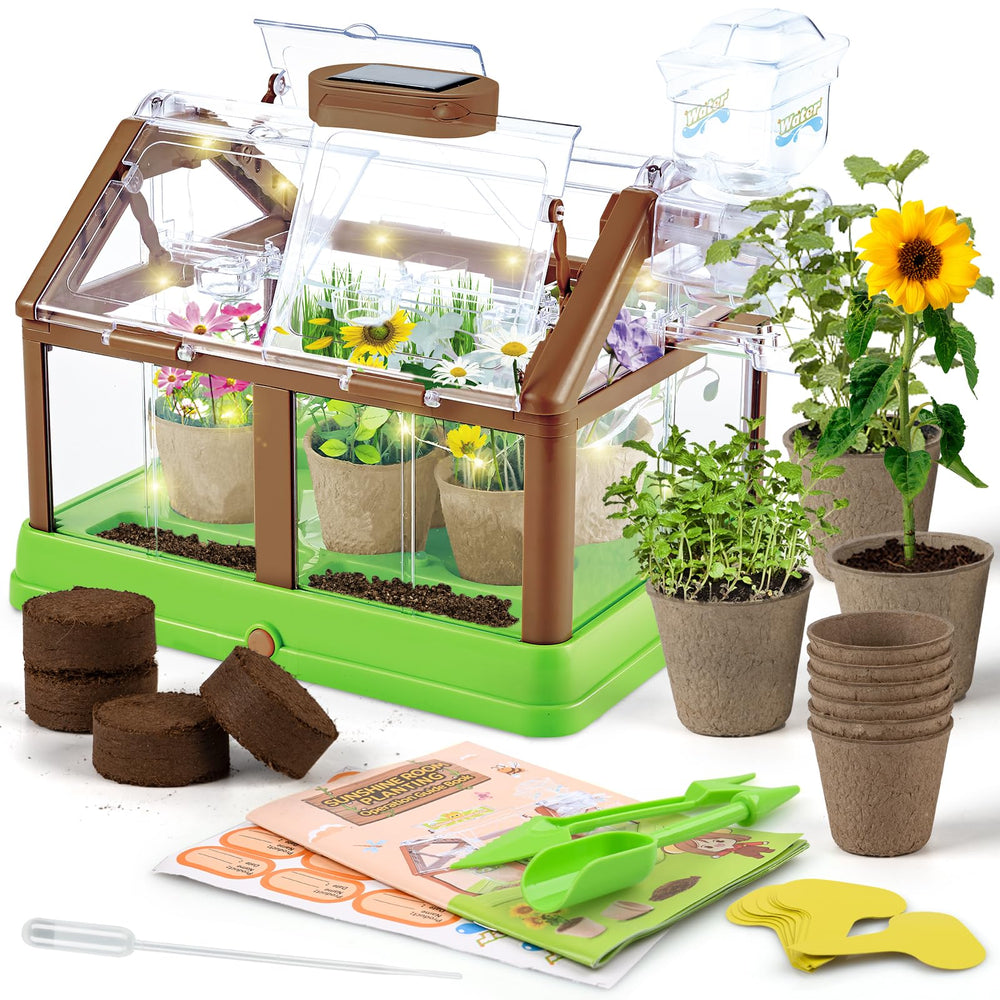 DUYOYU Kids Plant Growing Kit front view on a sunny windowsill