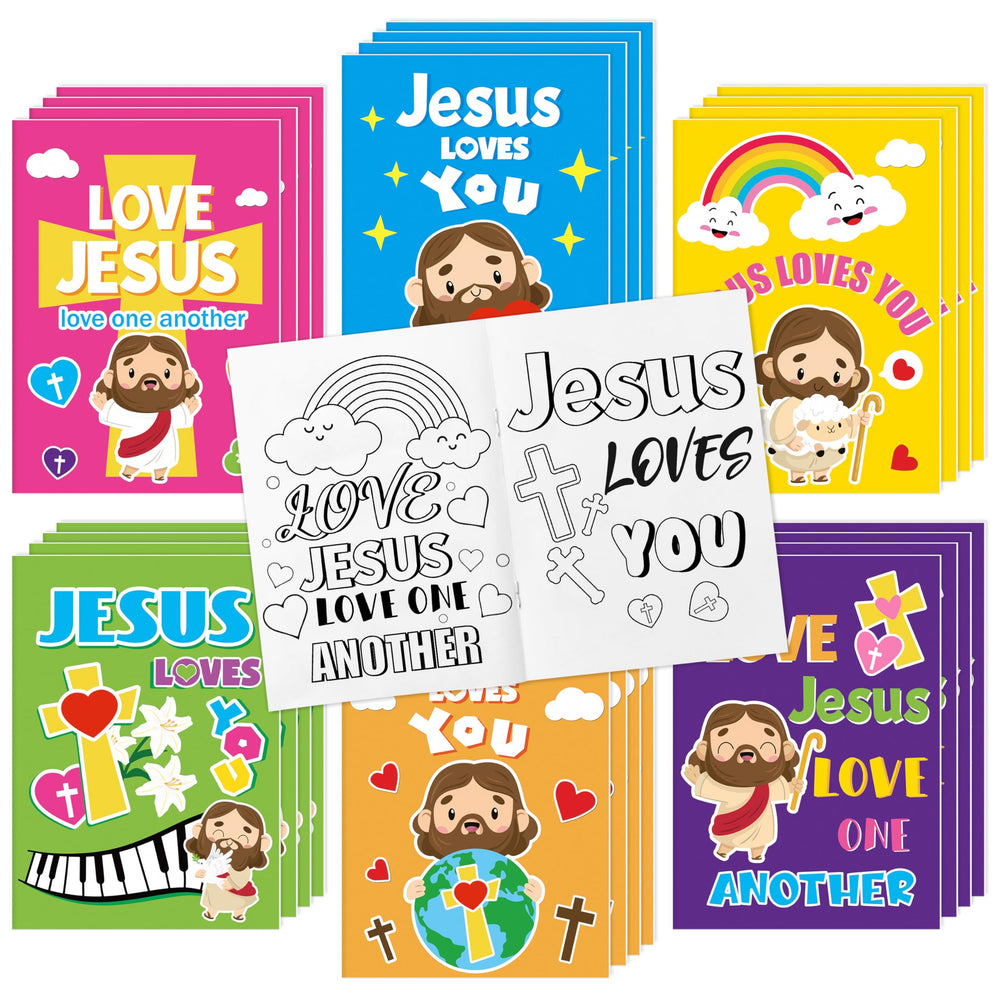 Dvbonike Jesus Loves You coloring book cover design for kids religious activities