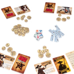 Da Vinci Bang! dice game uses five dice for fast rounds.