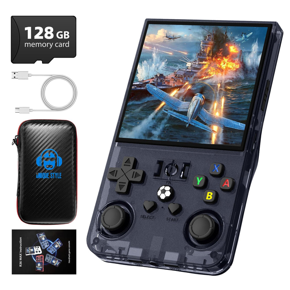 DVJQSN R36MAX front view, compact handheld design ideal for portable retro play