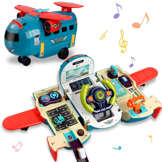 Dwi Dowellin Airplane Car Toy with steering wheel for imaginative play and motor skills.