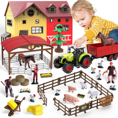 Dwi Dowellin tractor-trailer lights and sound for engaging farm playtime.