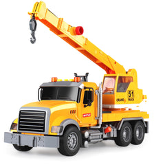 Dwi Dowellin crane truck front view for immersive pretend play with realistic sounds.