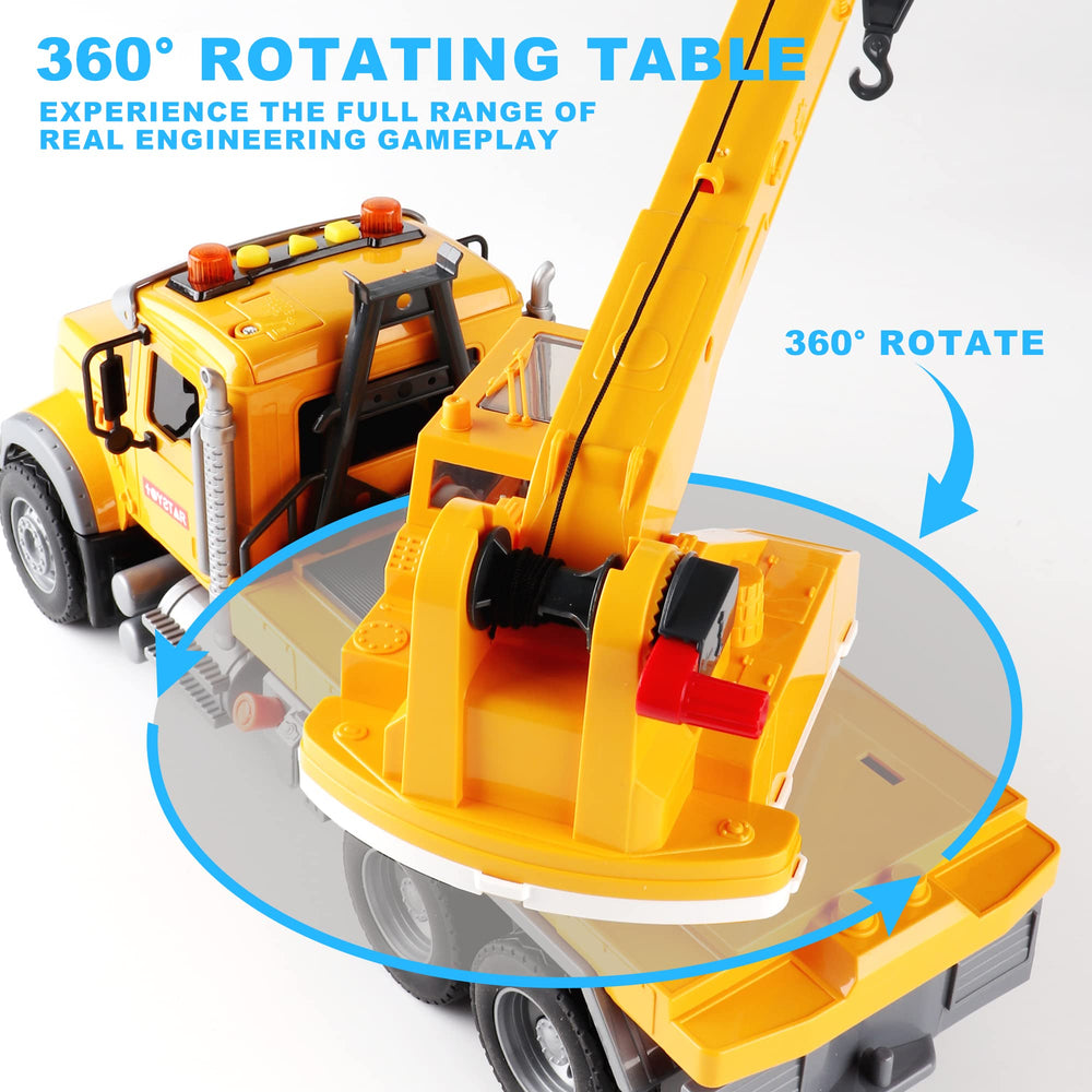 Dwi Dowellin crane truck headlights on simulate daytime job site lighting.