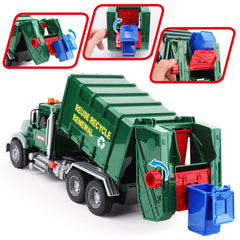 Dwi Dowellin garbage truck with lights and sounds for interactive play.